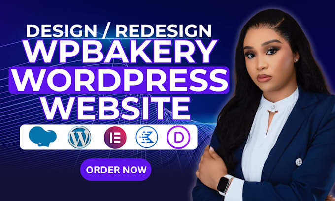 design or redesign wordpress website with divi or wpbakery