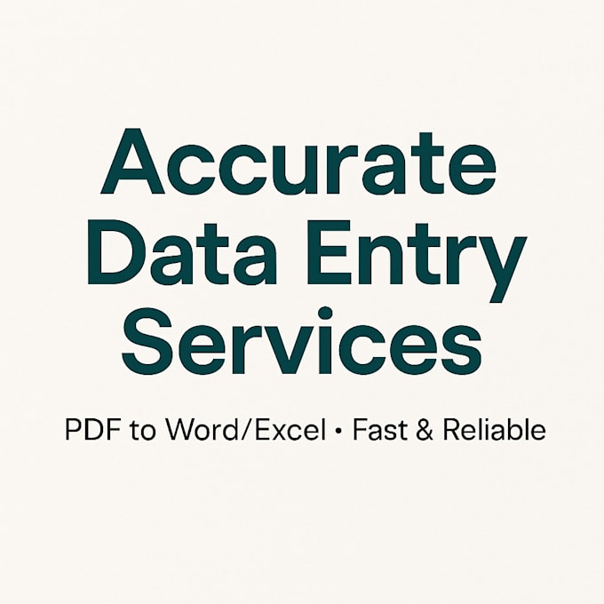 Do data entry including excel tasks, financial input and pdf typing by ...