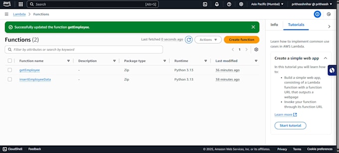 deploy serverless app using s3, lambda, and API gateway