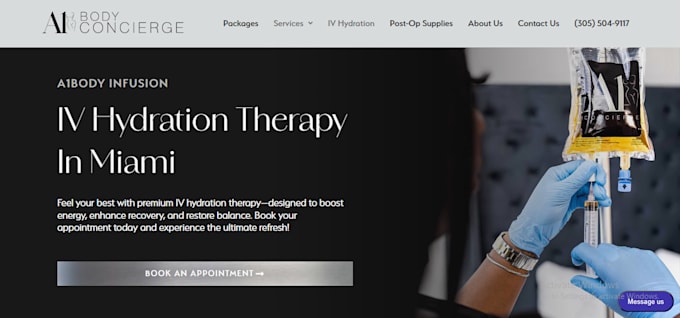 build mobile iv hydration website iv therapy website with iv drip booking