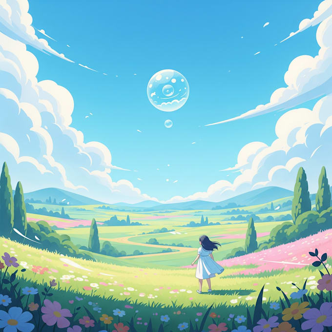 draw beautiful flat landscape illustration art