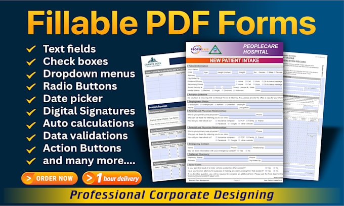 create fillable PDF form in adobe acrobat pro within 1 hour
