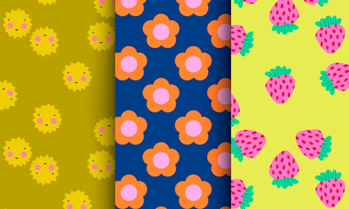 design seamless repeat vector patterns for kids