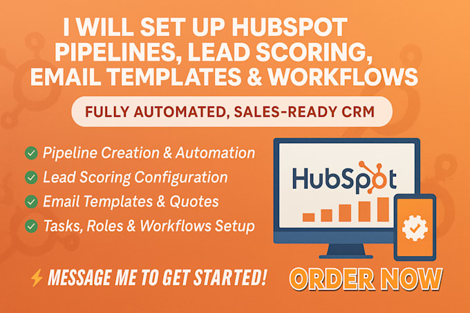 Hubspot pipeline setup lead scoring email templates quotes tasks ...