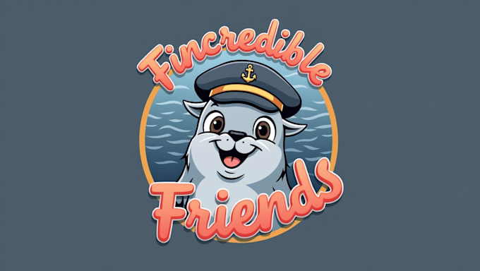 design sea seal mascot logo with creative concepts