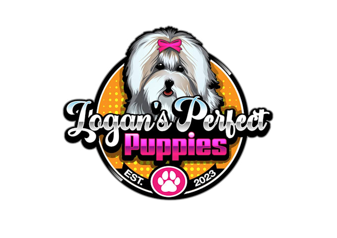 create high quality and beautiful puppy  logo design