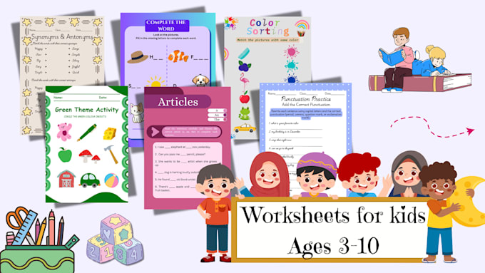 design educational printable worksheets for kids by an ecce educator