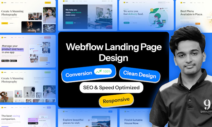 design your webflow landing page from figma or rough idea