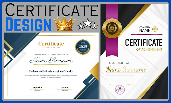 create custom certificate and diploma designs professionally