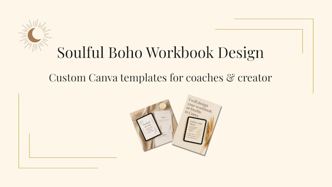 design a soulful boho workbook, journal or planer in canva