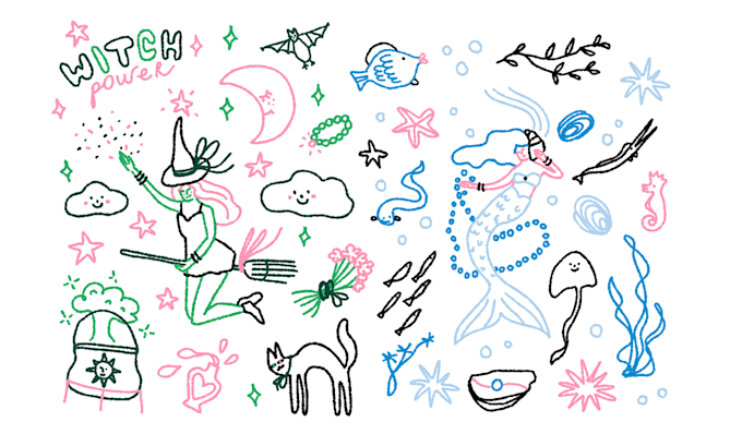 draw line art minimalist doodle illustrations