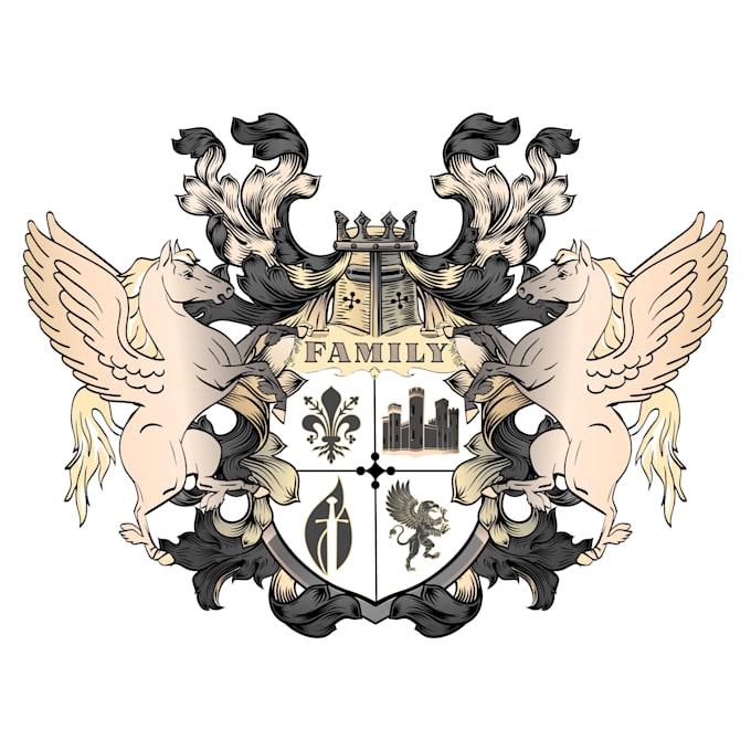 Make minimalist heraldic family crest coat of arms logo design by Duane ...