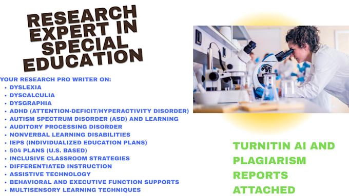 indepth research, create resources on learning disabilities, special education