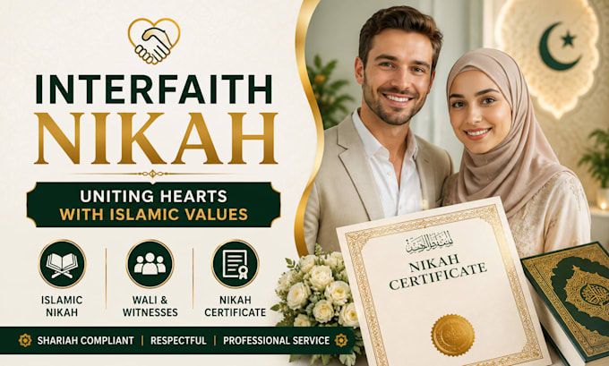 perform your online nikah, interfaith marriage ceremony with islamic certificate