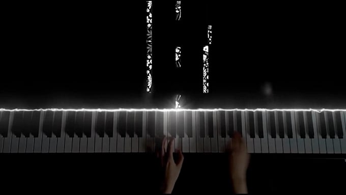 compose animated lyric video melancholic cinematic music and voiceovers