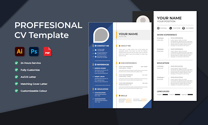 design a clean and editable resume CV template in canva