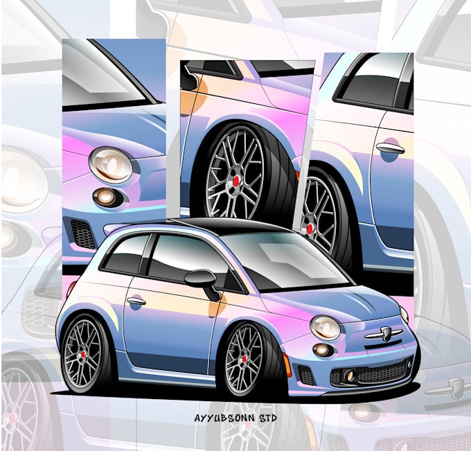 draw your car or vehicles into vector chibi style