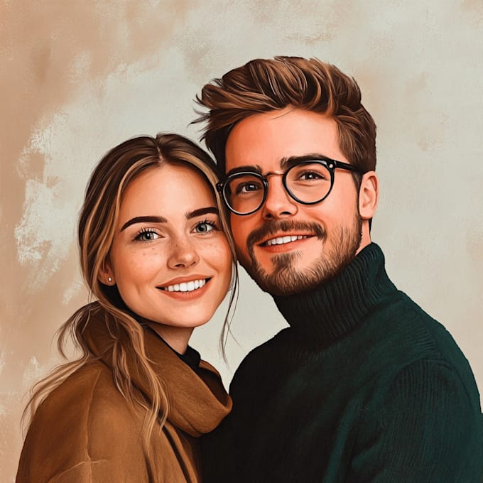 draw couple portrait illustration