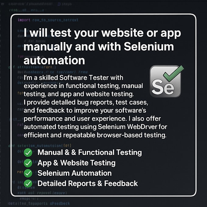 Software testing functional and manual by Ranjitkumar979 | Fiverr
