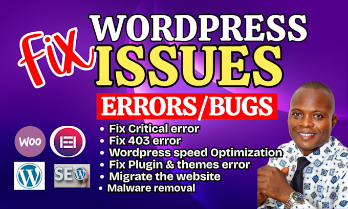 fix wordpress issues and critical errors fix wordpress bug and critical errors