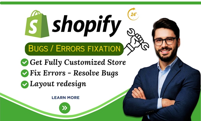 shopify bug fix, error fixation and shopify theme customization with coding