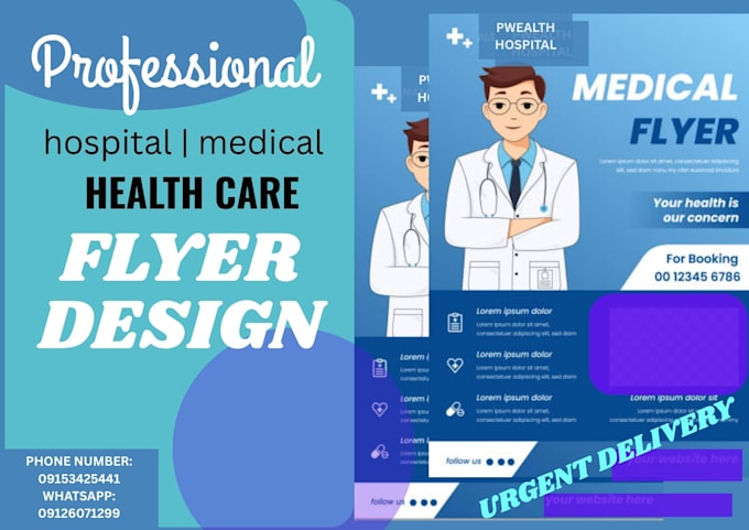 design medical, dental, hospital, healthcare, clinic informative flyer