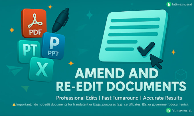 do amendment of any document in an hour