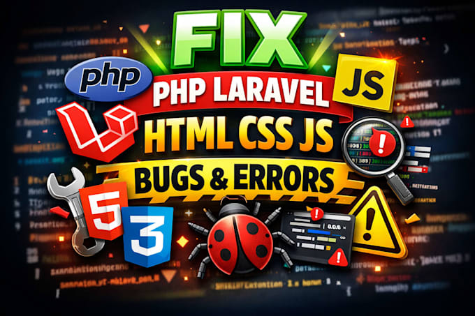 debug and fix issues in wp, html css php laravel or codeigniter website