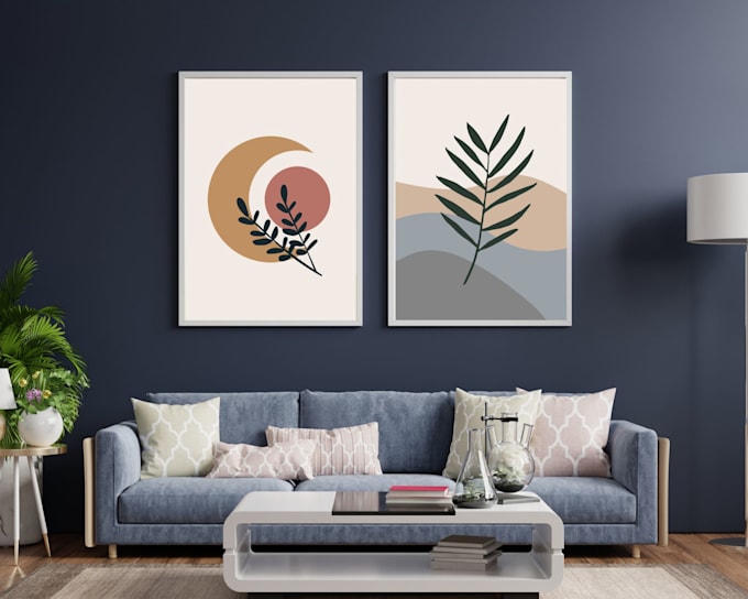 design printable abstract minimal boho wall art or poster for etsy shop or home