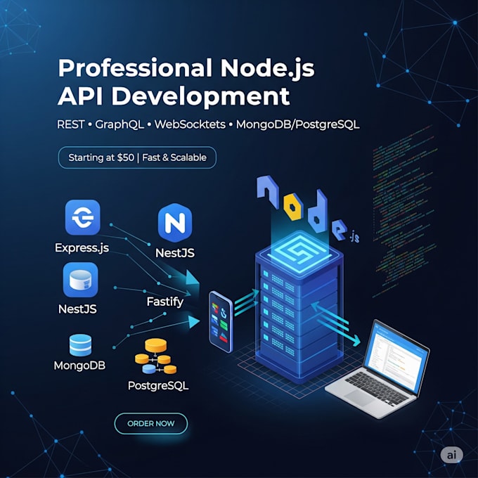 develop nodejs rest apis with mongodb or postgresql