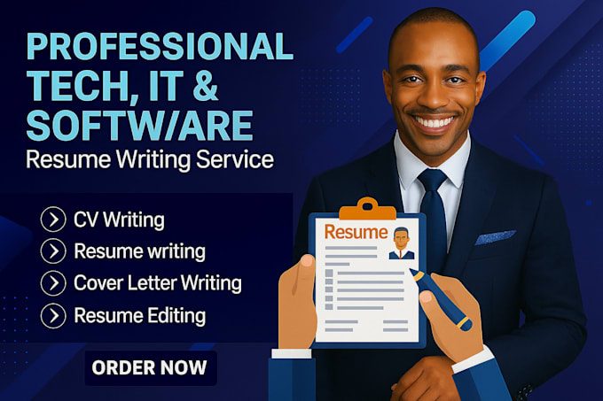 write professional resume for IT, cybersecurity, software engineer, tech sales