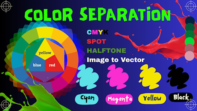 do professional color separation for screen sprinting, halftones, spot,cmyk