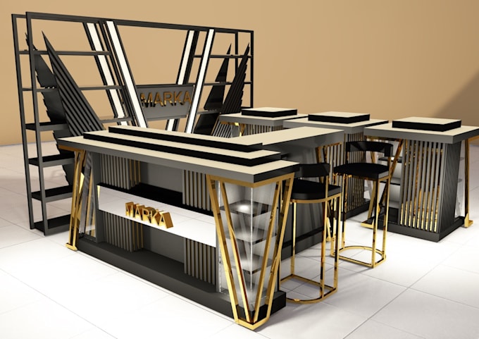 design high quality 3d kiosk for malls or retail spaces