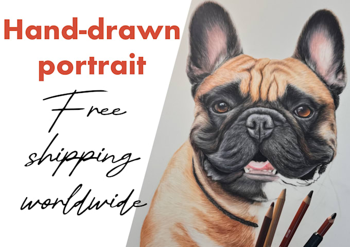 hand draw a custom memorial pet portrait from photo