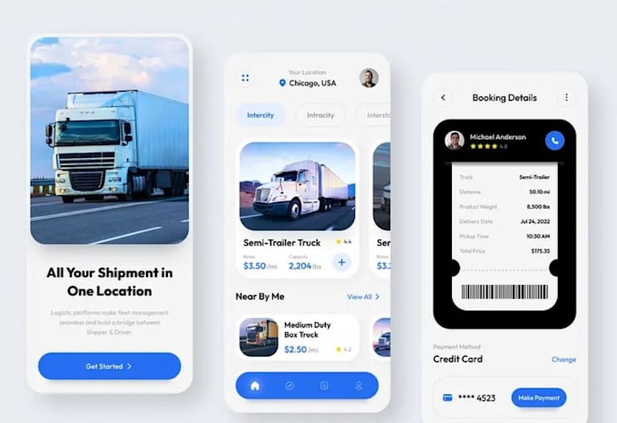 develop logistic app, freight cargo app, transportation app, truck delivery app