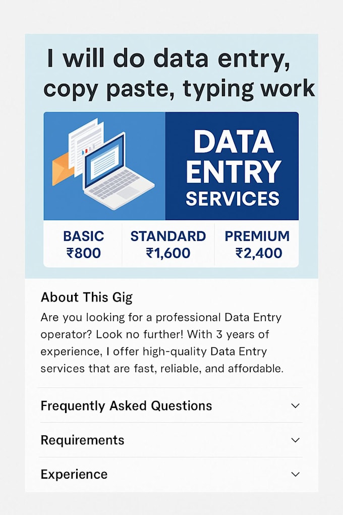 Do accurate and fast data entry, copy paste, excel typing work by Pro ...