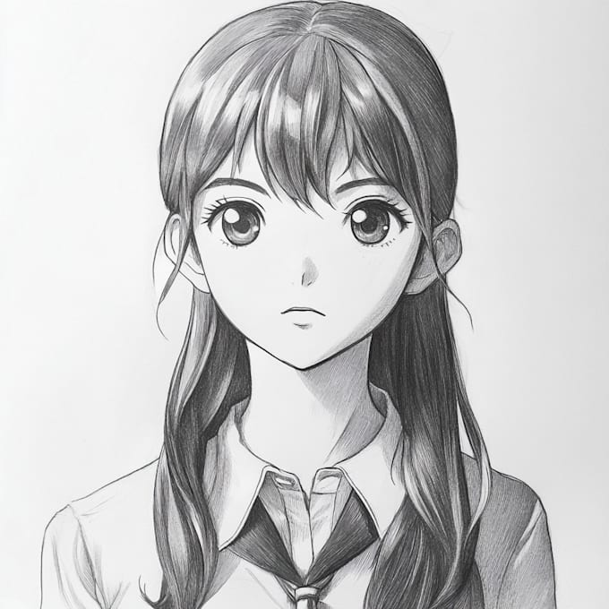 recreate anime character in digital an graphite