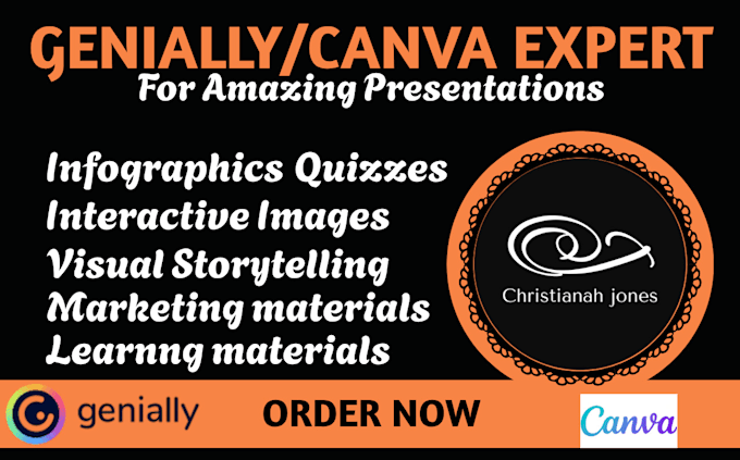 design stunning genially, padlet, canva, prezi or powerpoint presentations