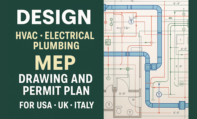 Design hvac electrical plumbing mep drawing and permit plan for usa uk ...