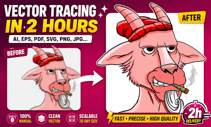 redraw logo to vector, convert image to vector, vectorize image, vector tracing