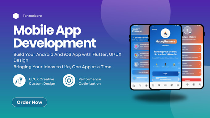build your android and ios app with flutter, UI or UX design