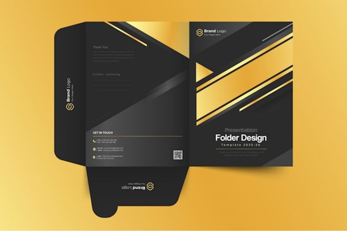 do modern, professional corporate presentation folder