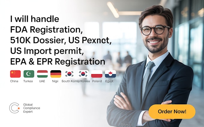 do fda registration, 510k dossier, US import permit, epa, epr registration uk