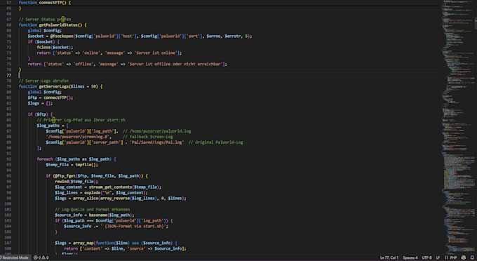 create a web admin panel for your game server with API rcon