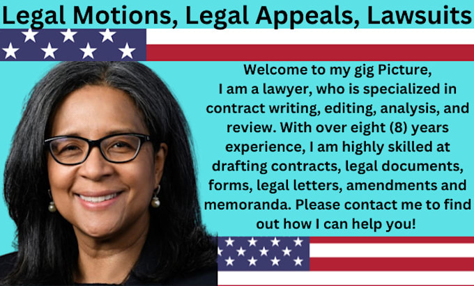 expertly draft legal documents, legal contract, and court motions as your lawyer