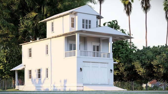design realistic 3d exterior elevations for your house or building