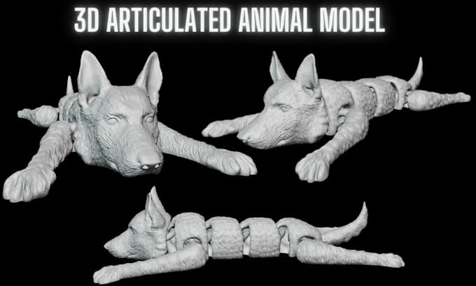 sculpt 3d articulated animal model 3d fidget toy for 3d printing without support