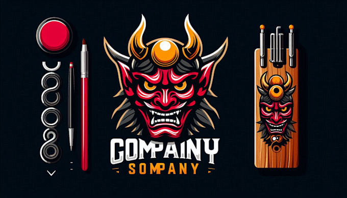 make different japanese tengu mask mascot logo for your company