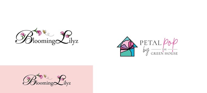 design watercolor floral boho hand drawn line art logo