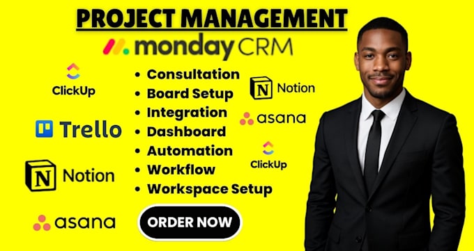 setup workflow, integrate and automate your trello clickup notion monday com